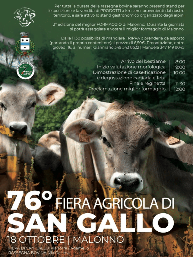 Locandina 76ª Fiera Agricola di San Gallo - Malonno