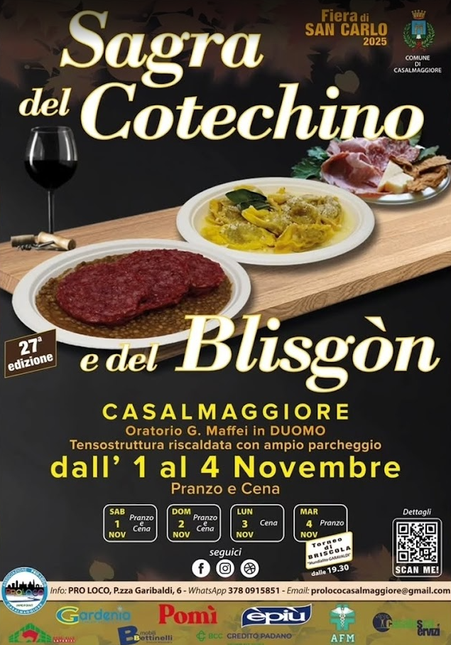 Locandina Sagra del Cotechino e del Blisgòn (Tortello di zucca)