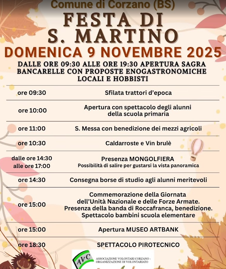 Locandina Festa di san martino - Corzano