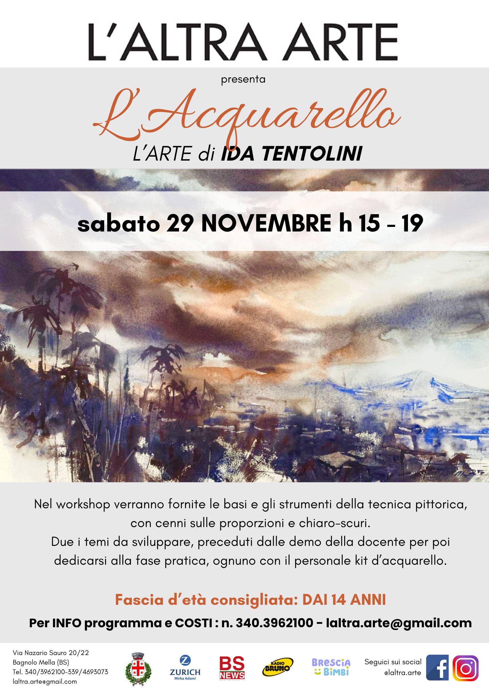 Locandina Workshop di pittura ad acquarello