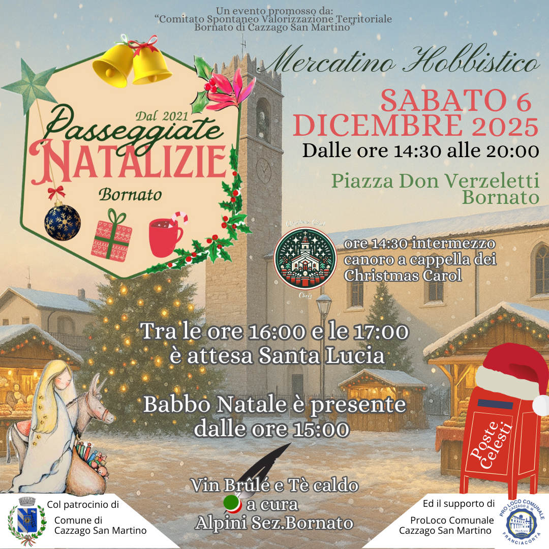 Locandina Passeggiate natalizie Bornato