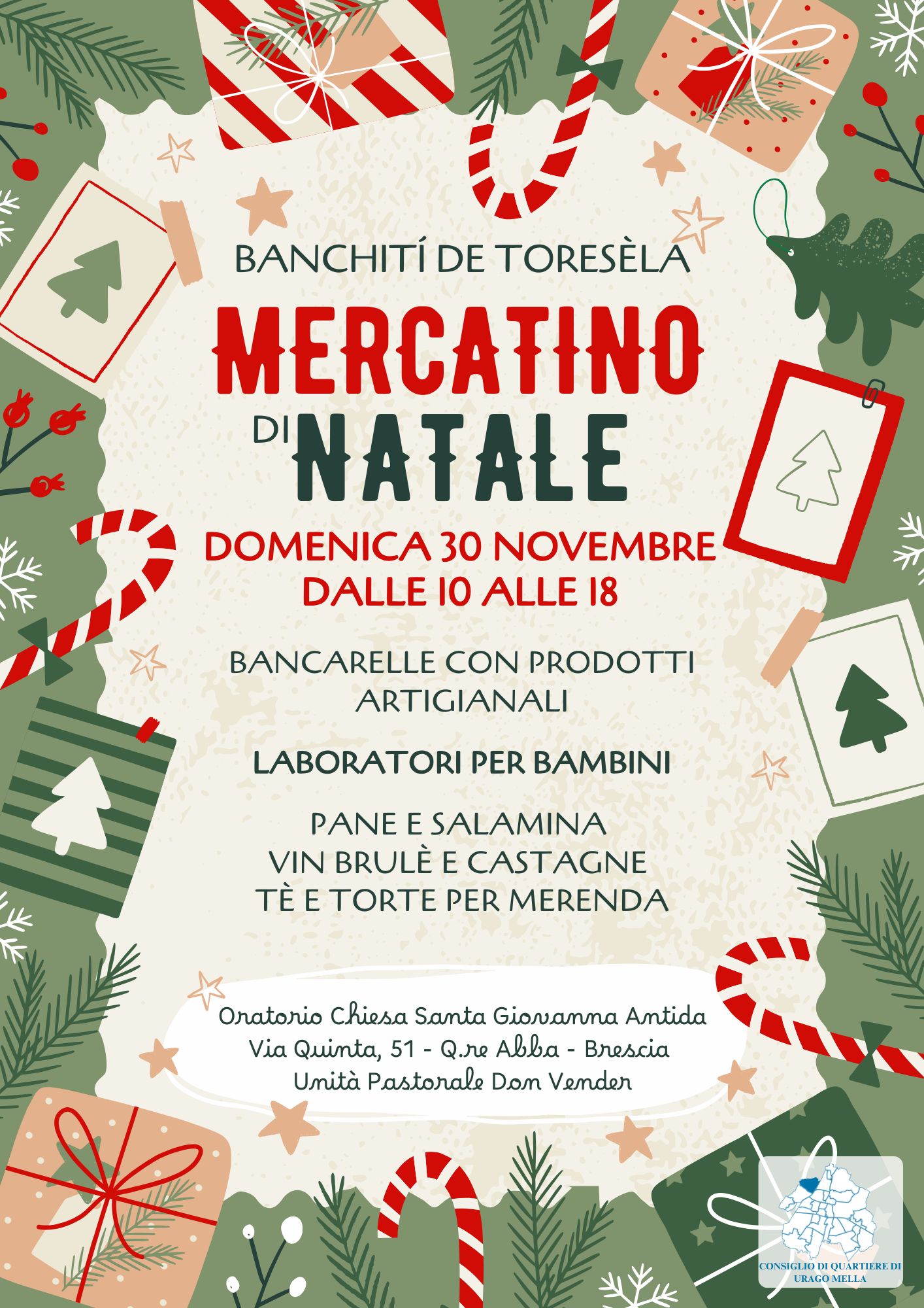 Locandina Banchití de toresèla e mercatino di natale