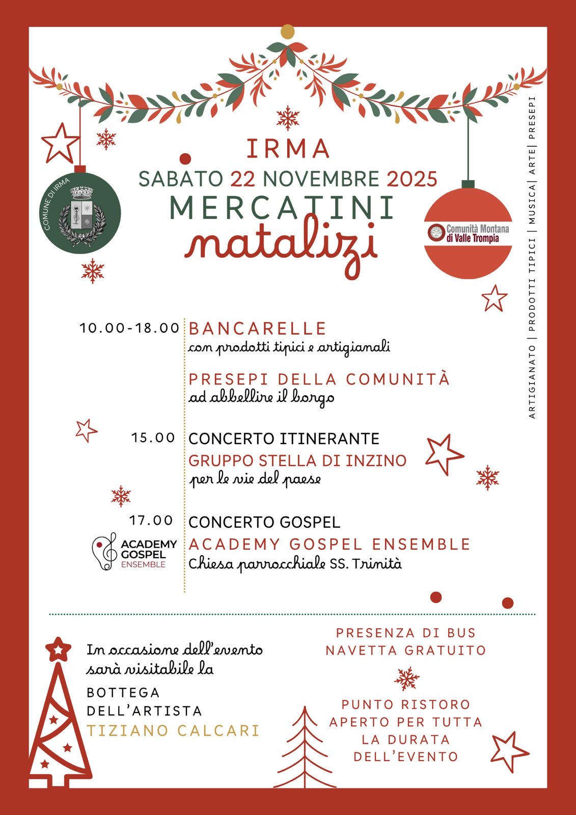 Locandina Mercatini di Natale a Irma
