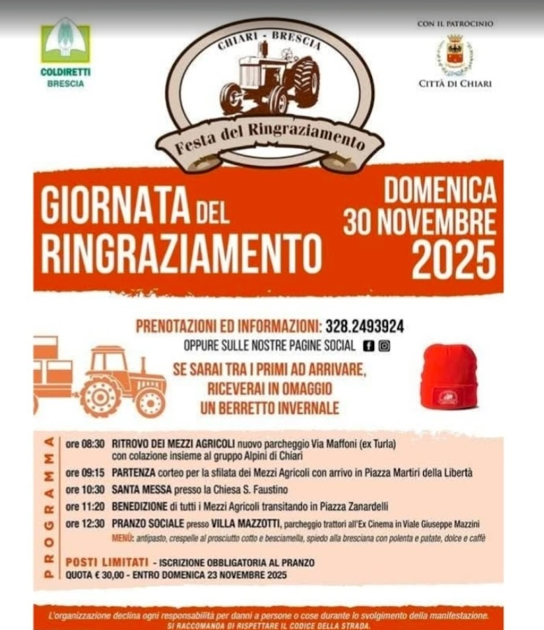 Locandina Festa del Ringraziamento a Chiari