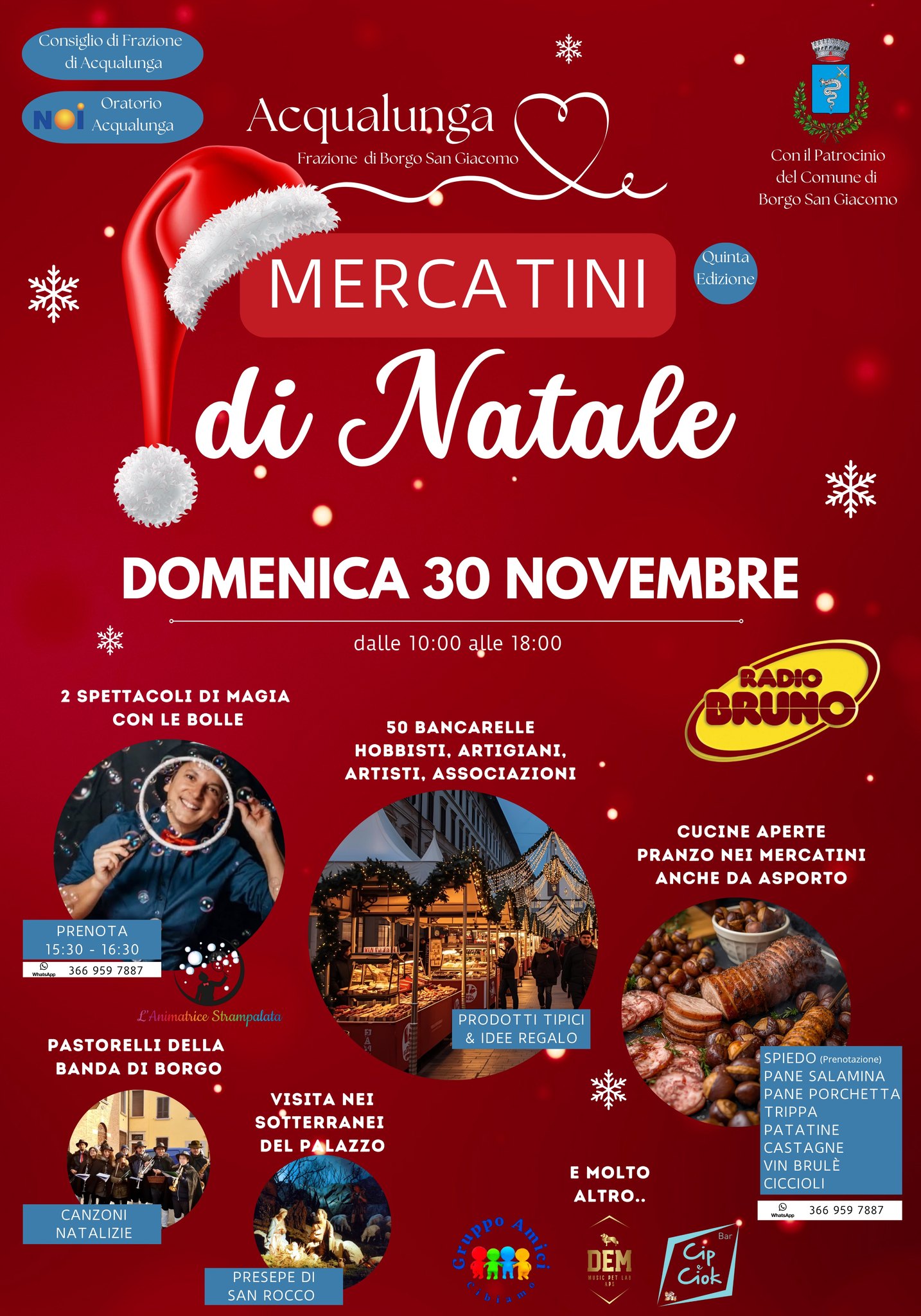 Locandina mercatini di natale di Acqualunga