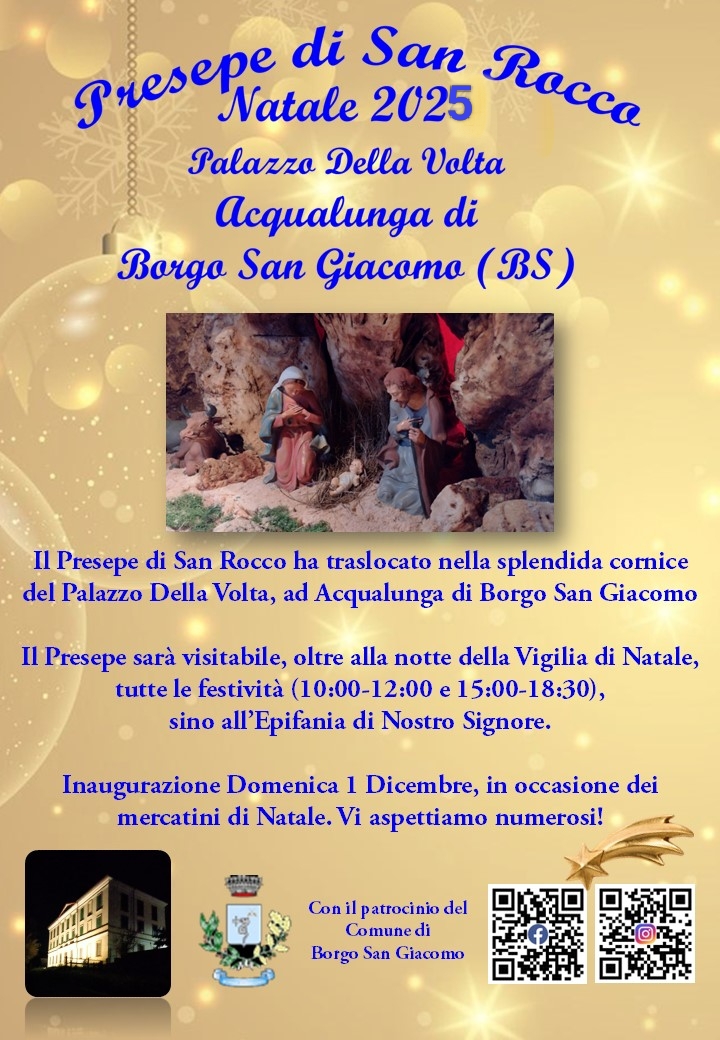 Locandina Apertura presepio San Rocco ad Acqualunga