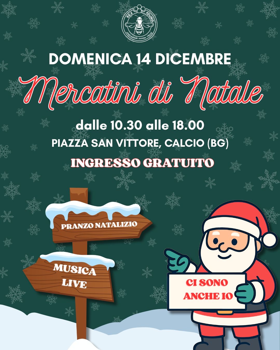 Locandina Mercatini di natale a Calcio