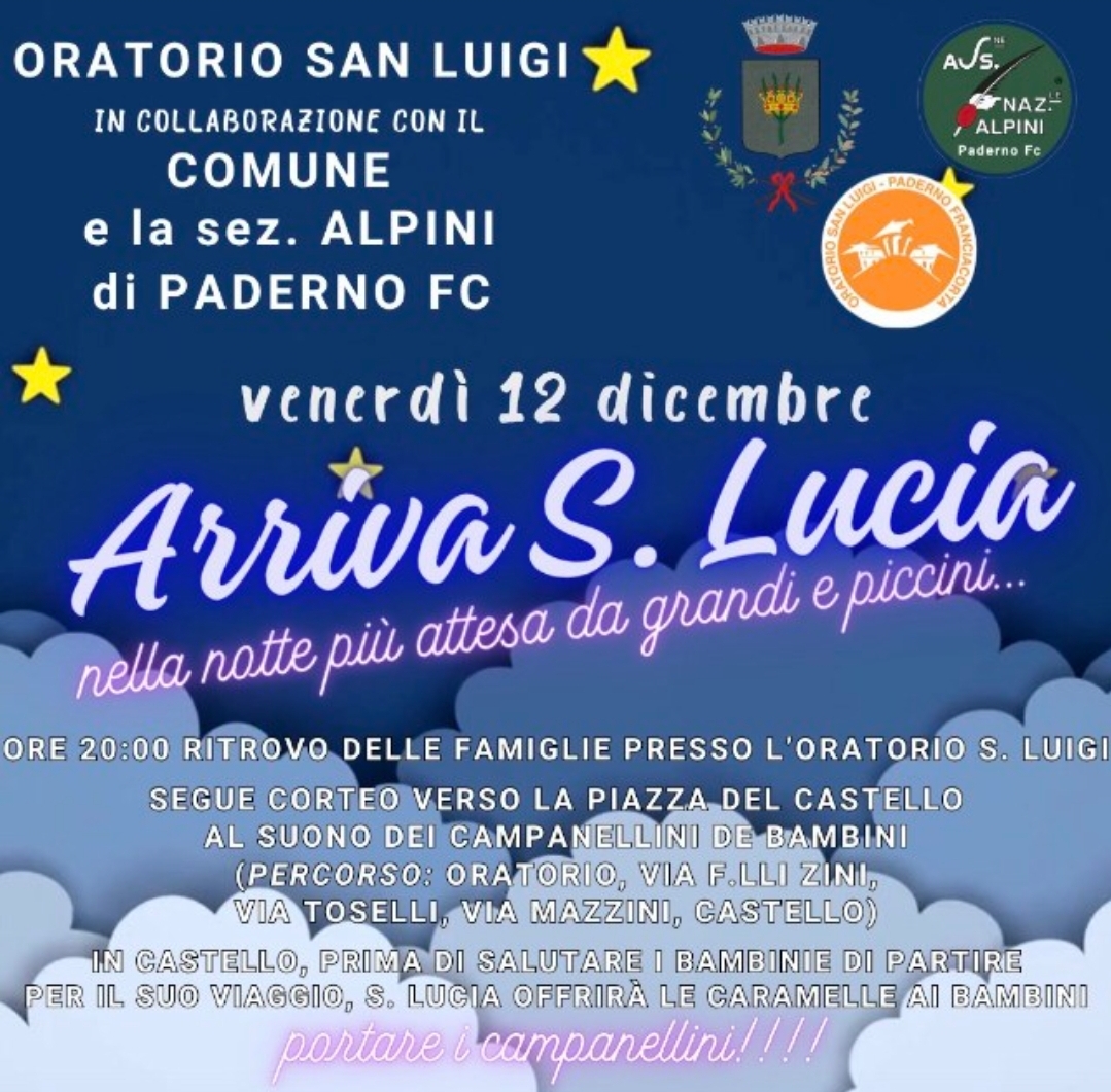 Locandina Aspettando Santa Lucia a Paderno Franciacorta