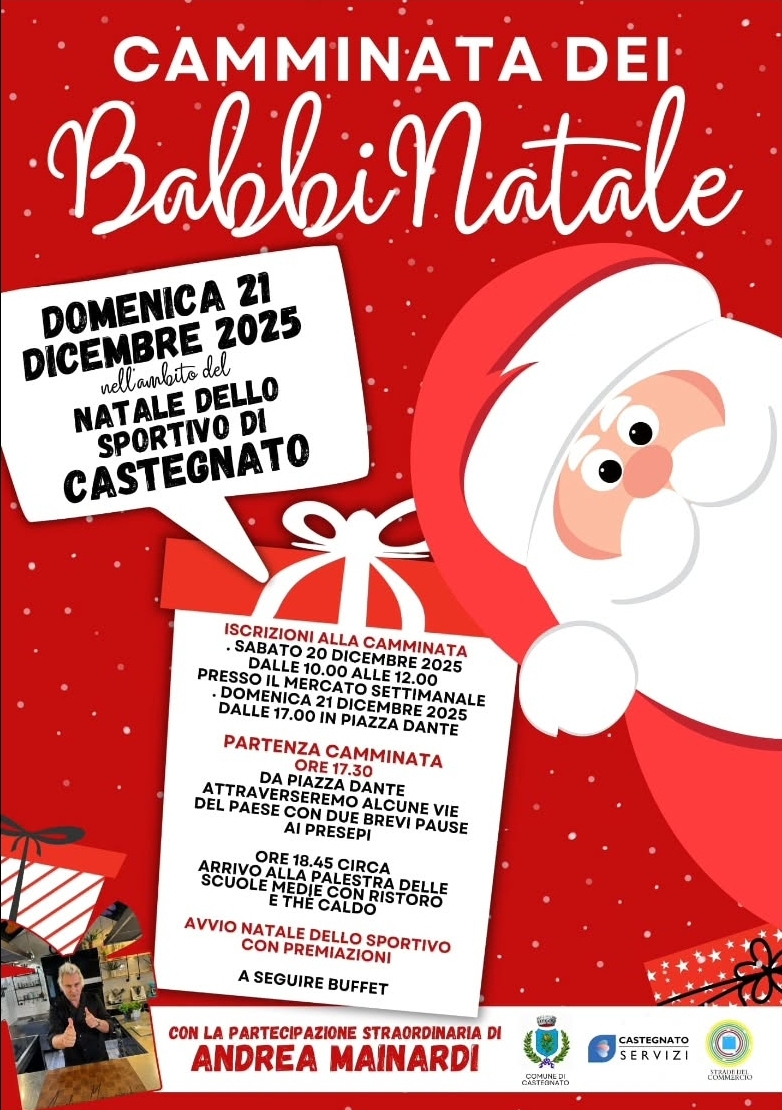 Locandina Camminata dei babbi natale a Castegnato