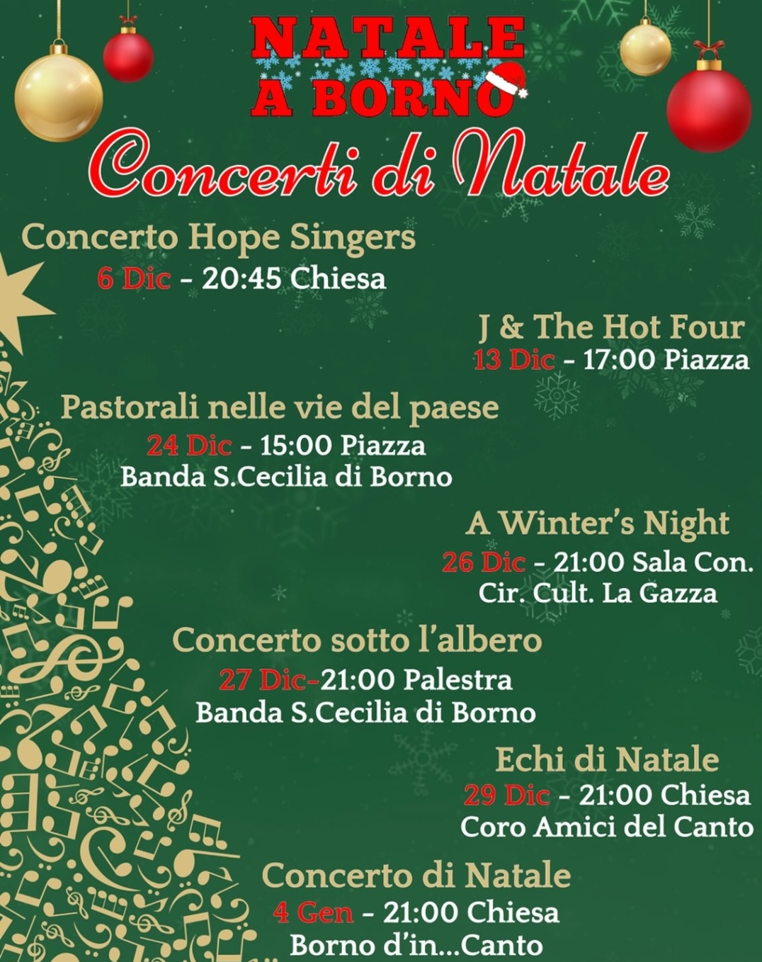 Locandina Concerti di Natale a Borno