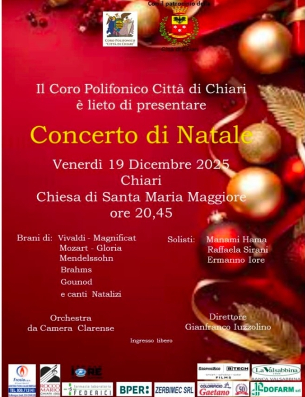 Locandina Concerto di Natale a Chiari