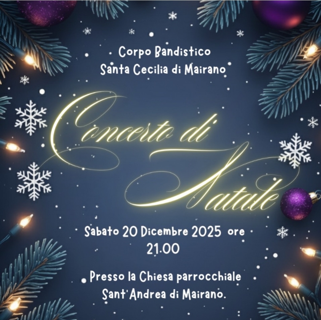 Locandina Concerto di Natale a Mairano