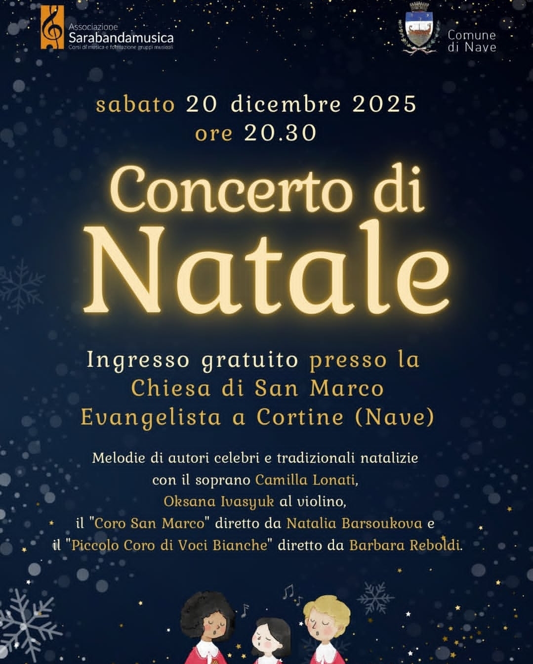 Locandina Concerto di Natale a Nave
