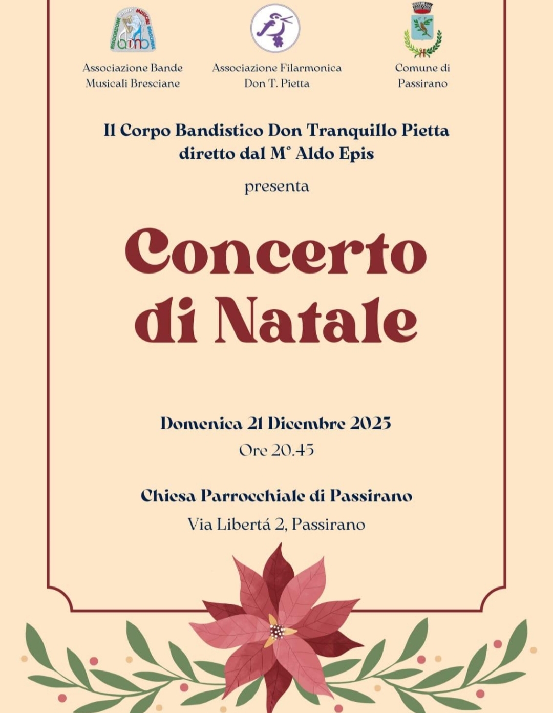 Locandina Concerto di Natale a Passirano