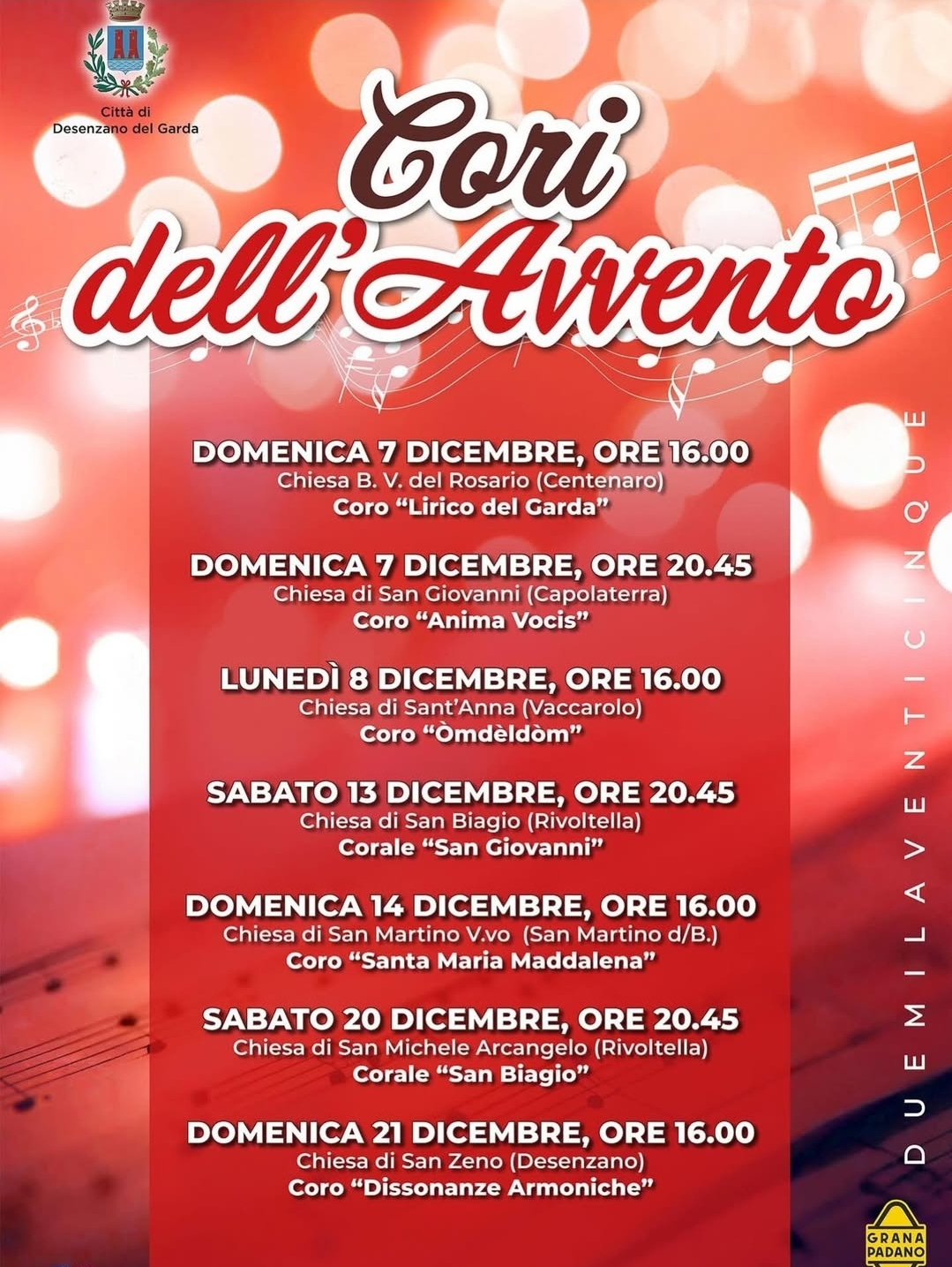 Locandina Cori Avvento a Desenzano del Garda