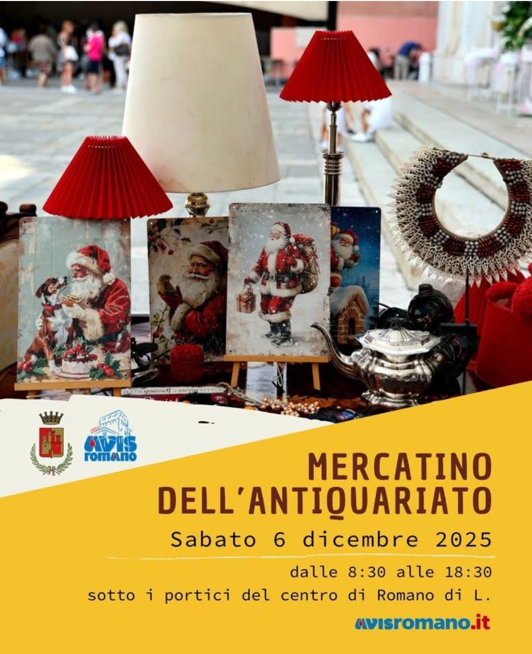 Locandina Mercatino antiquariato a Romano