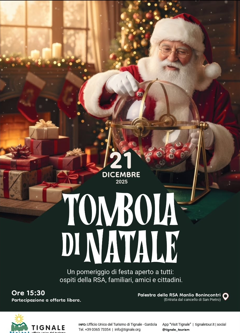 Locandina Tombola di Natale a Tignale