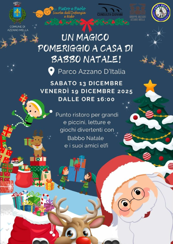 Locandina Incontro con Babbo Natale ad Azzano Mella