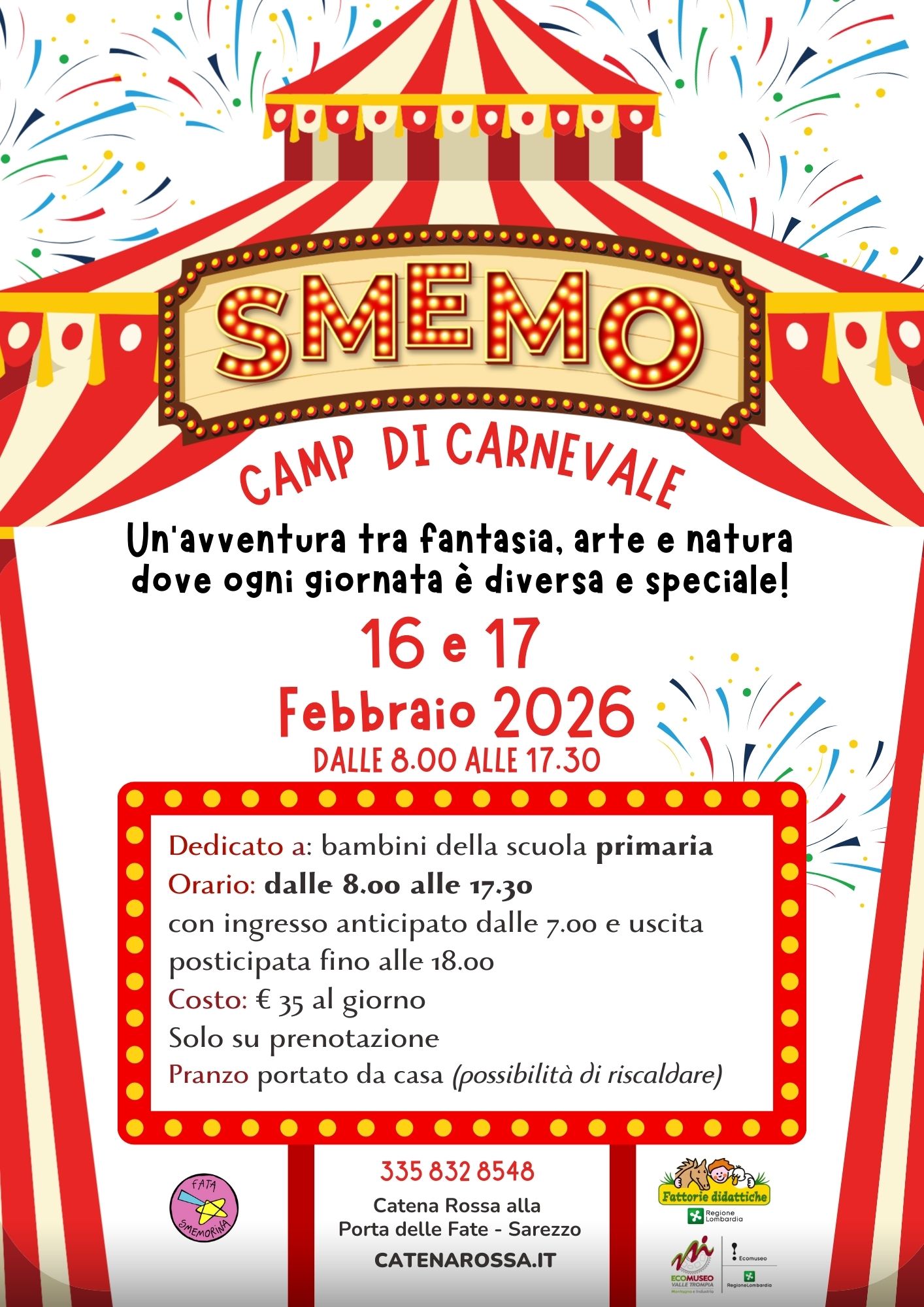 Locandina Smemo camp di carnevale
