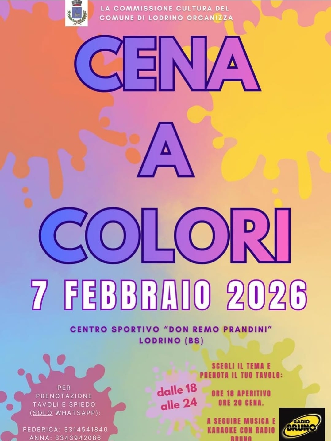 Locandina Cena a colori a Lodrino