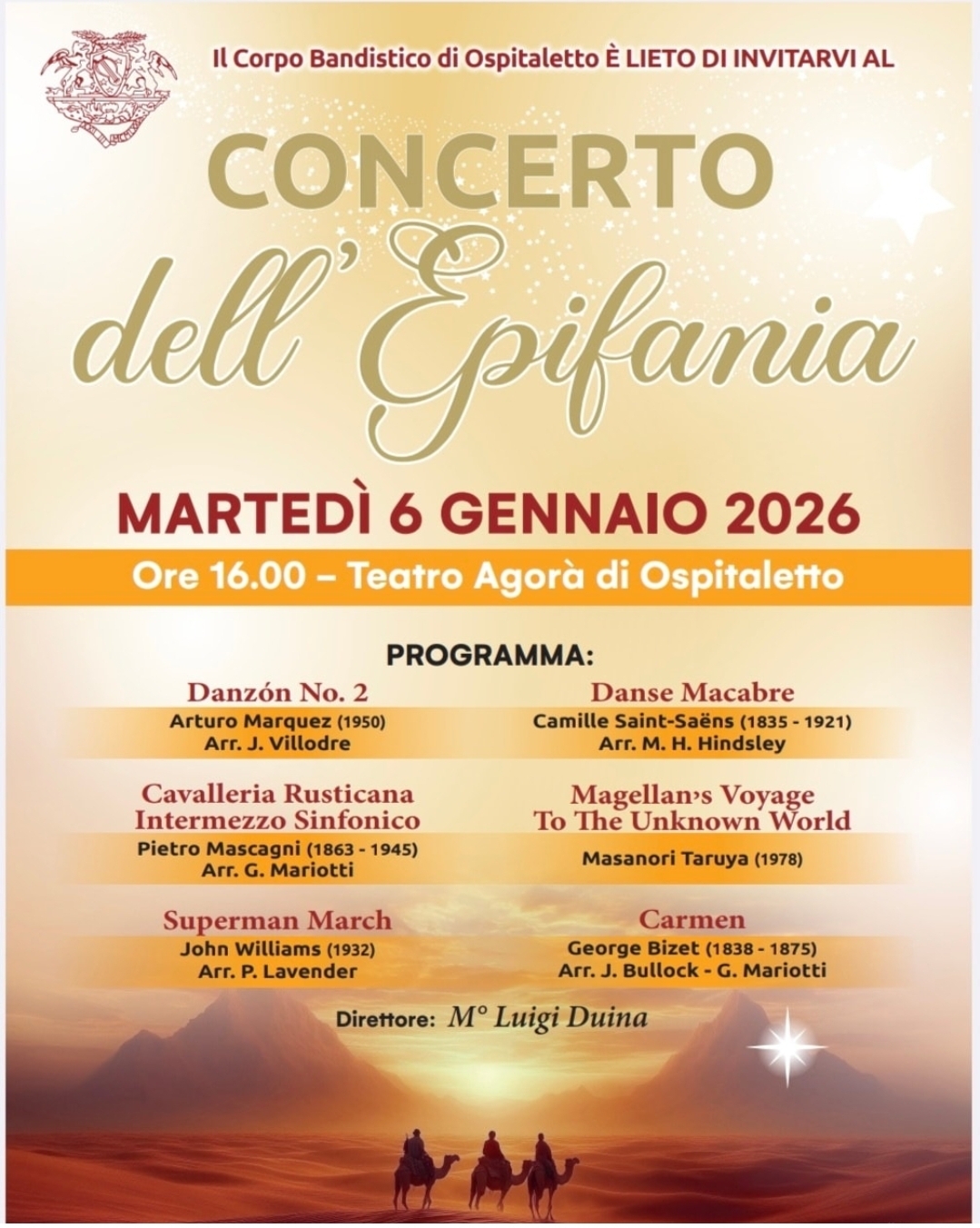 Locandina Concerto Epifania a Ospitaletto