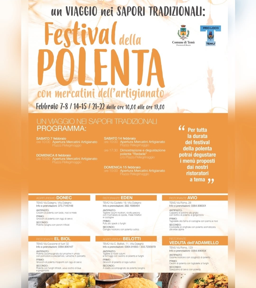 Locandina Festival della polenta a Temù