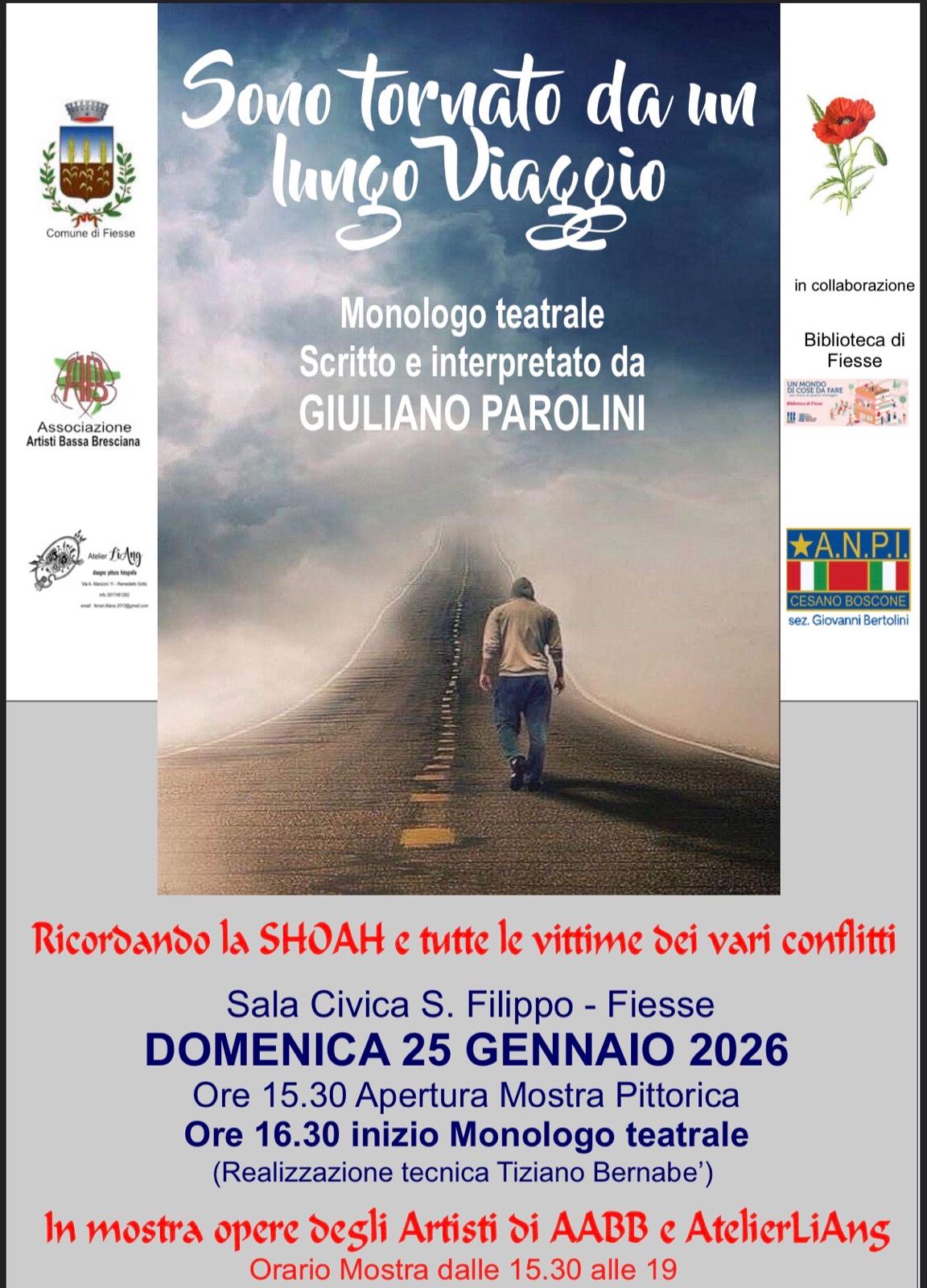 Locandina Mostra pittorica  e monologo