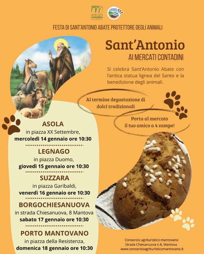 Locandina Festa di Sant’Antonio Abate nei Mercati Contadini