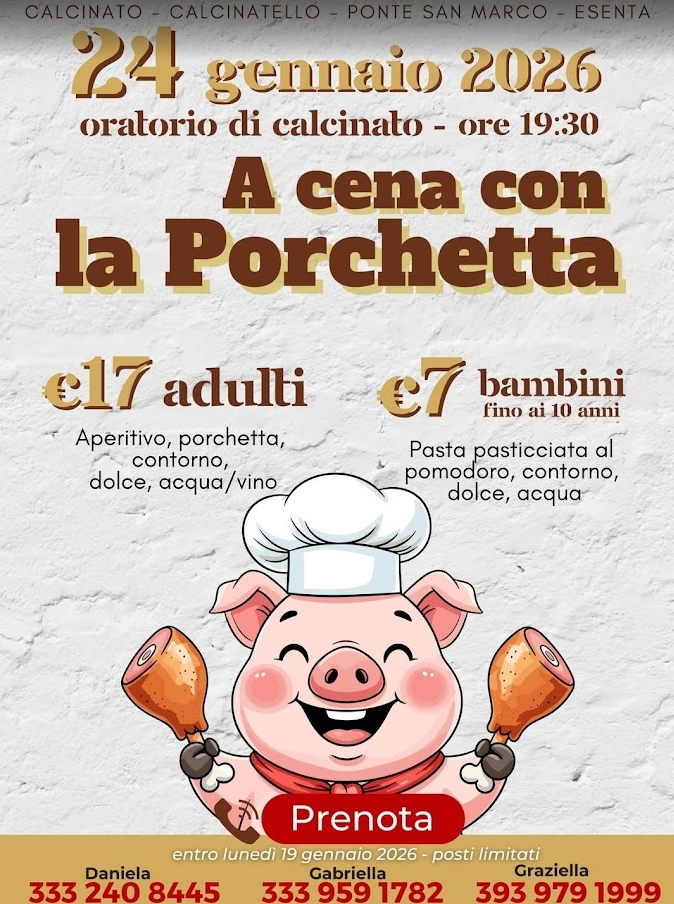 Locandina A Cena con la Porchetta