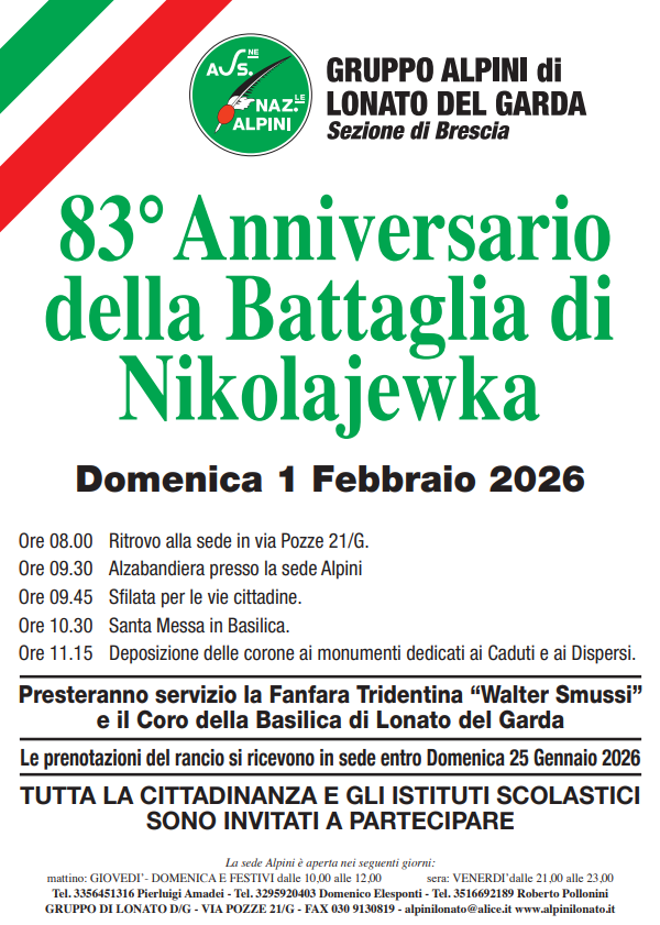Locandina Anniversario battaglia di Nikolajewka