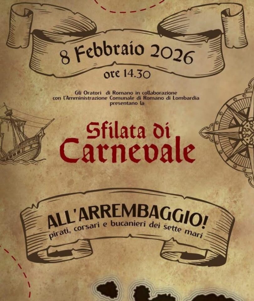 Locandina Sfilata di carnevale a Romano di Lombardia