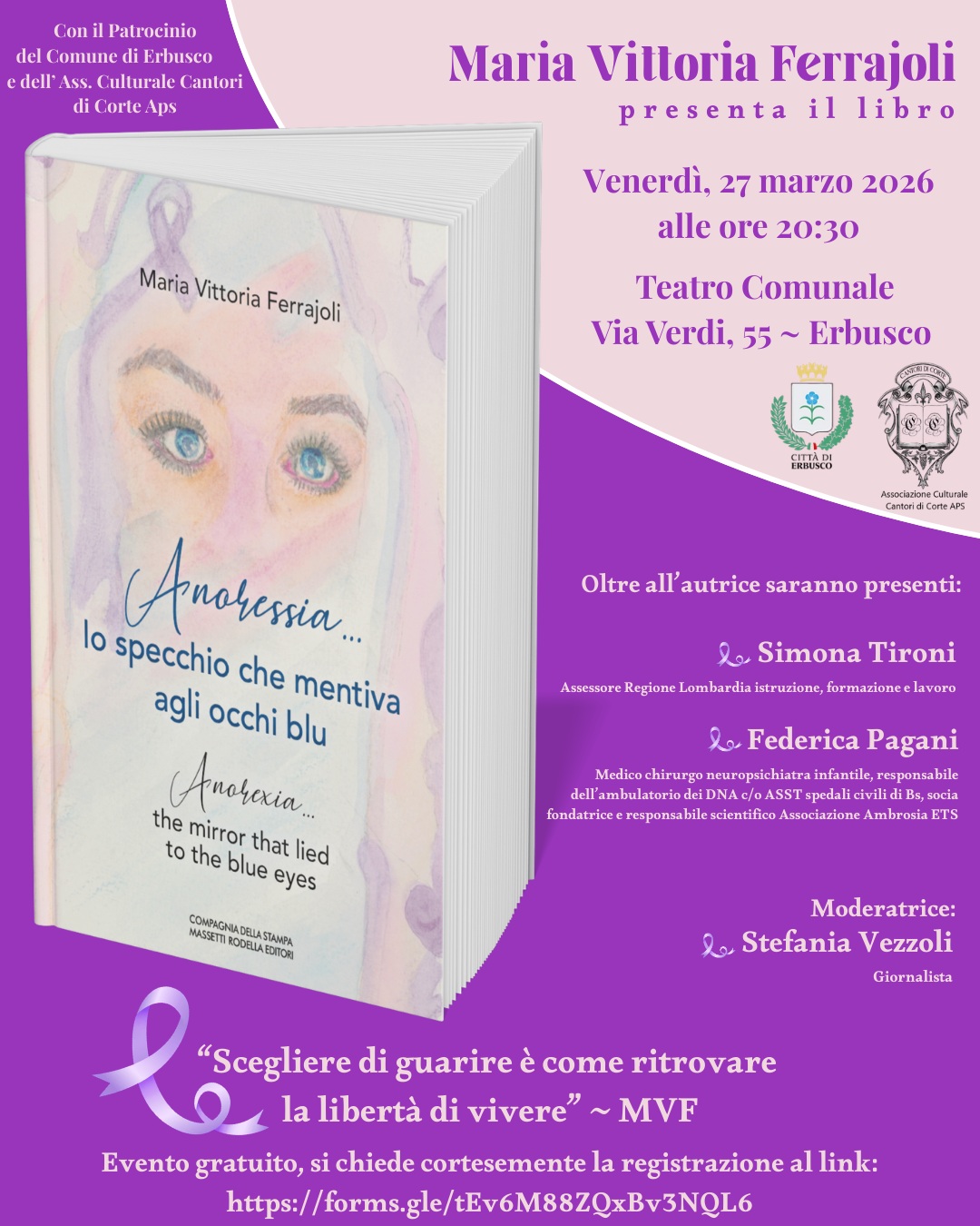 Locandina Presentazione del libro Anoressia