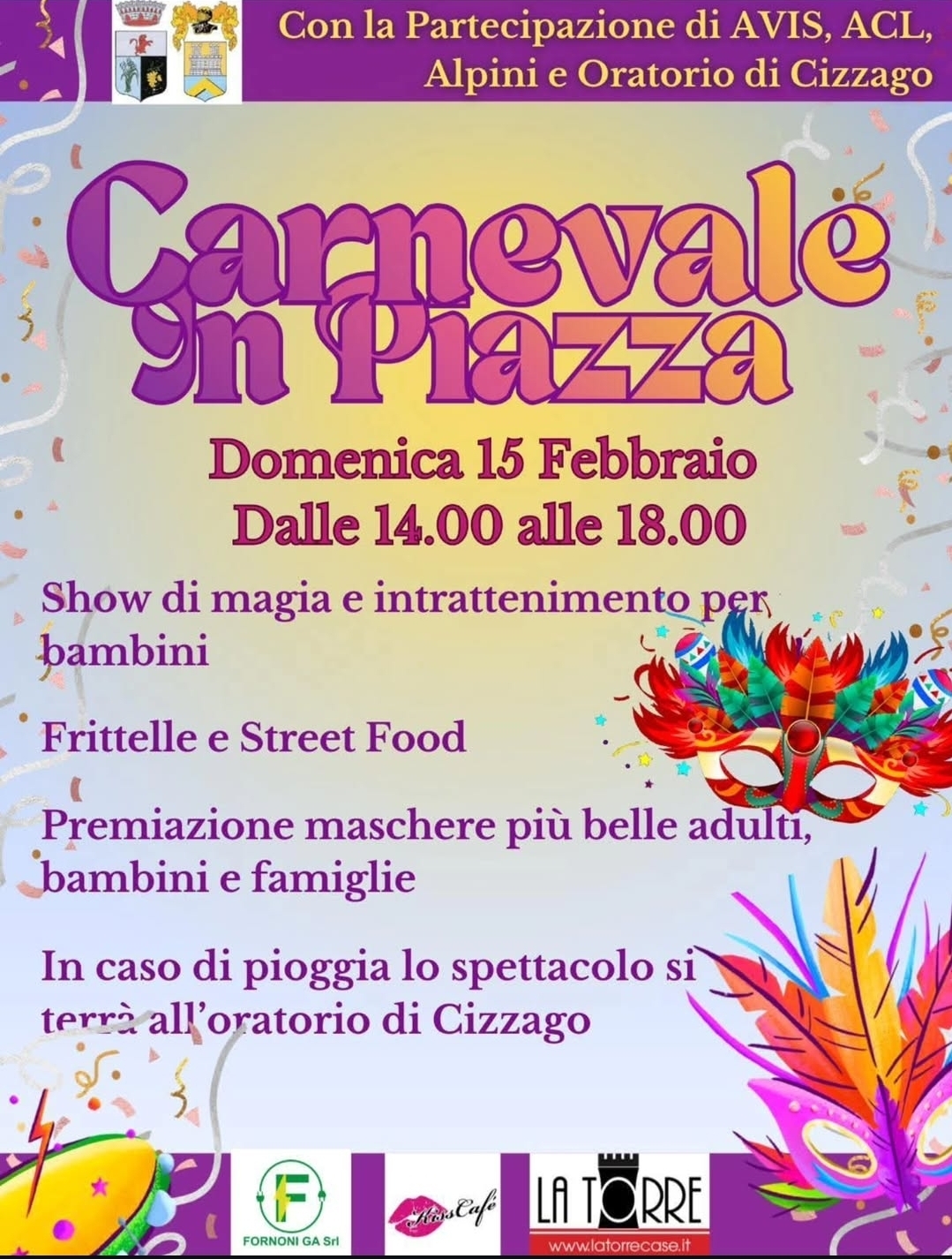 Locandina Carnevale in piazza a Cizzago
