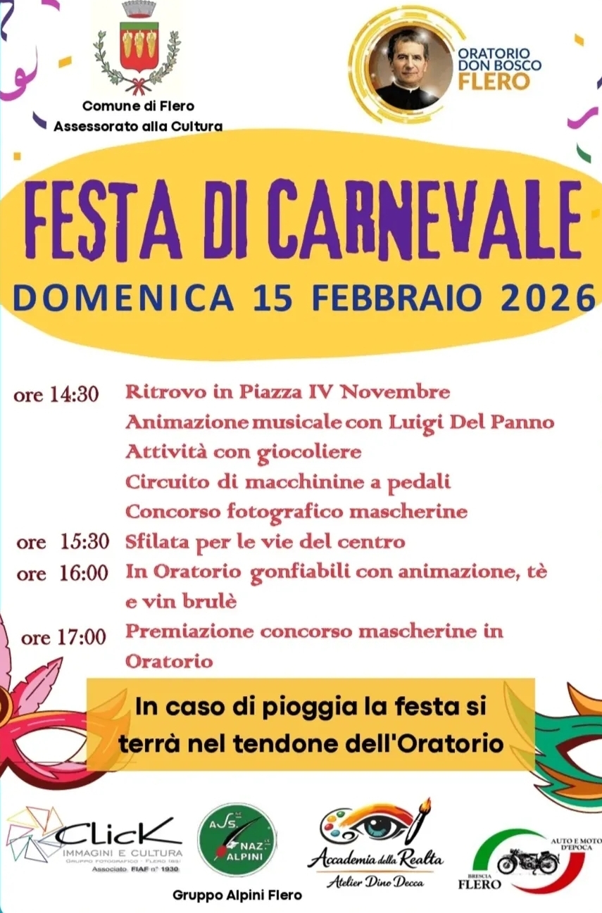 Locandina Festa di Carnevale a Flero