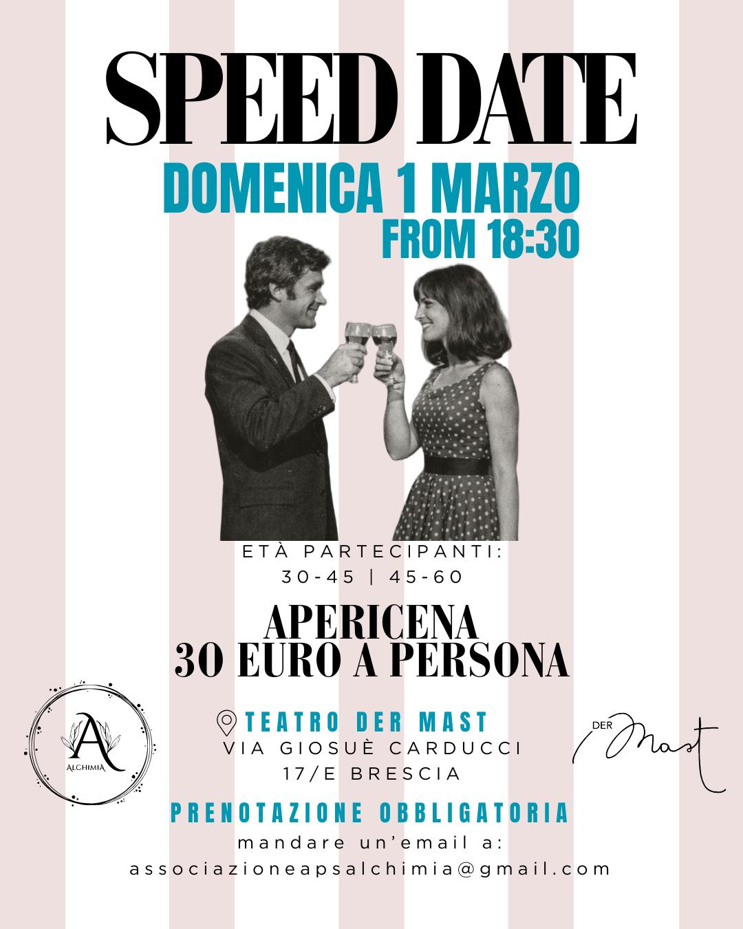 Locandina Speed date: una serata dedicata agli incontri