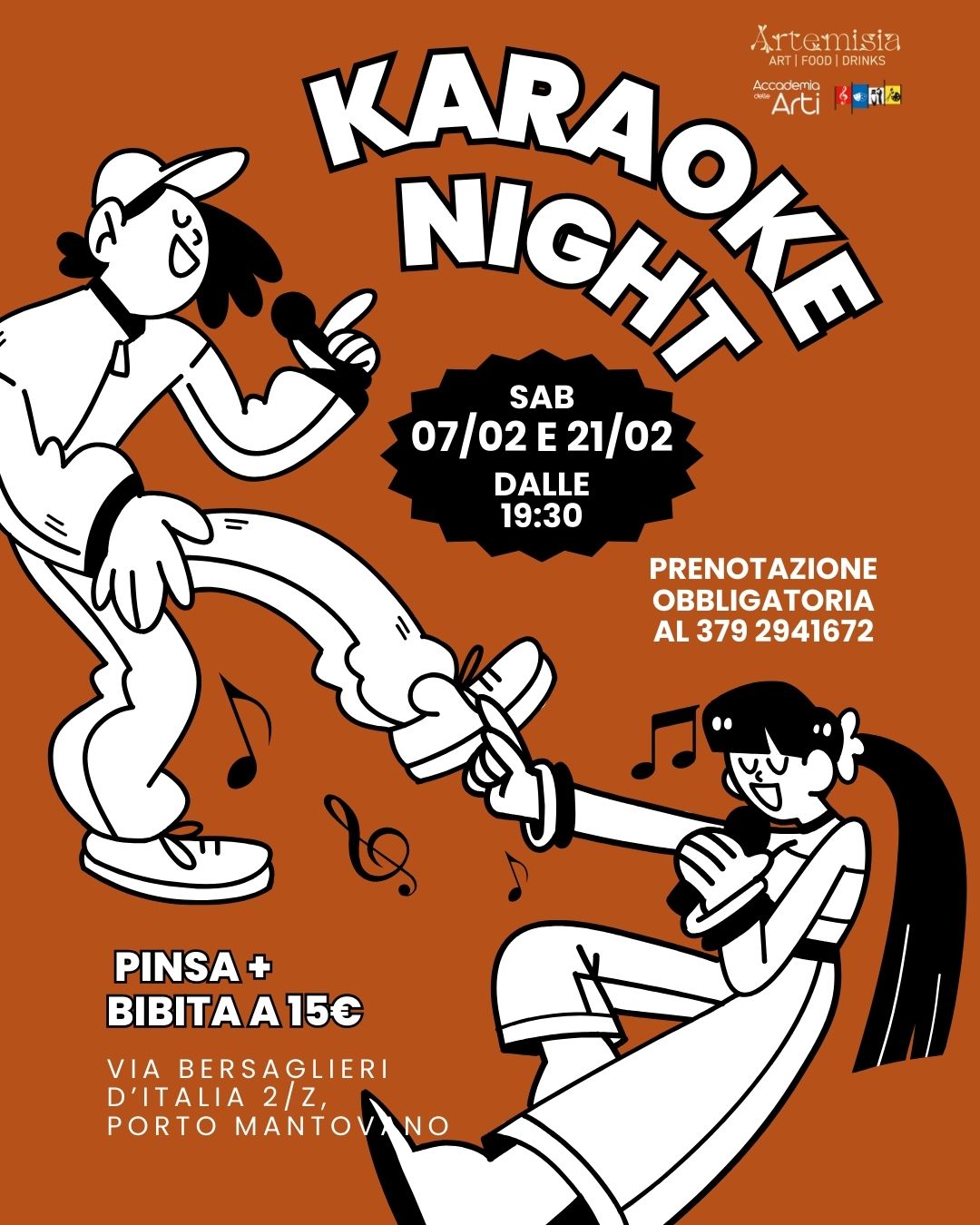 Locandina Karaoke + pinsa e bibita