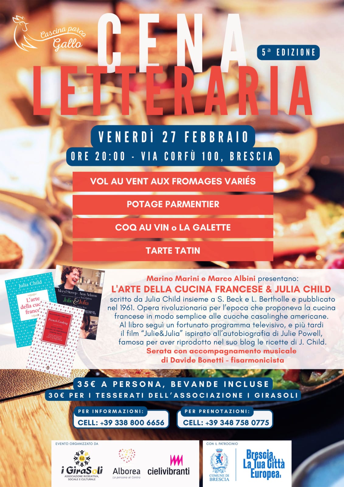 Locandina Cena letteraria: cucina francese