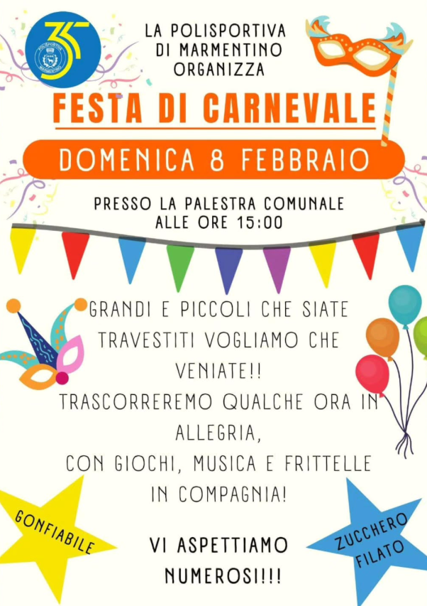 Locandina Festa di Carnevale a Marmentino