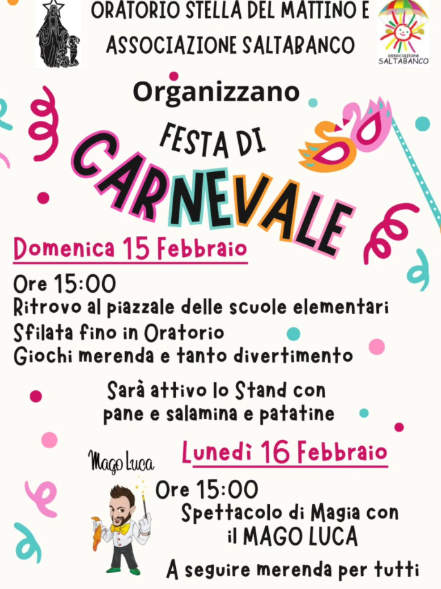 Locandina Festa di carnevale
