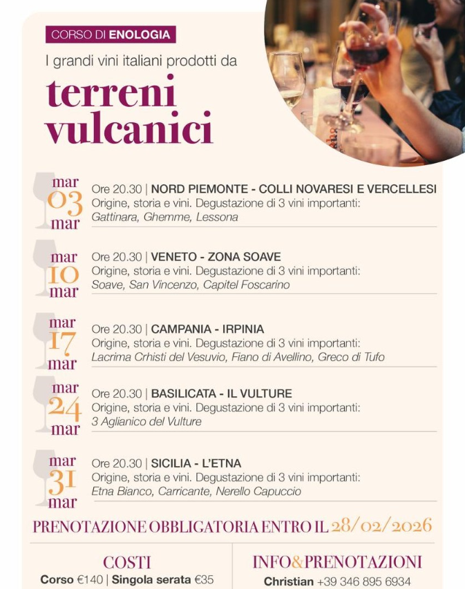 Locandina I Grandi Vini Italiani da Terreni Vulcanici