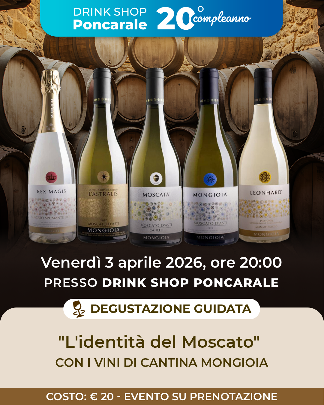 Locandina Degustazione guidata moscato d'asti