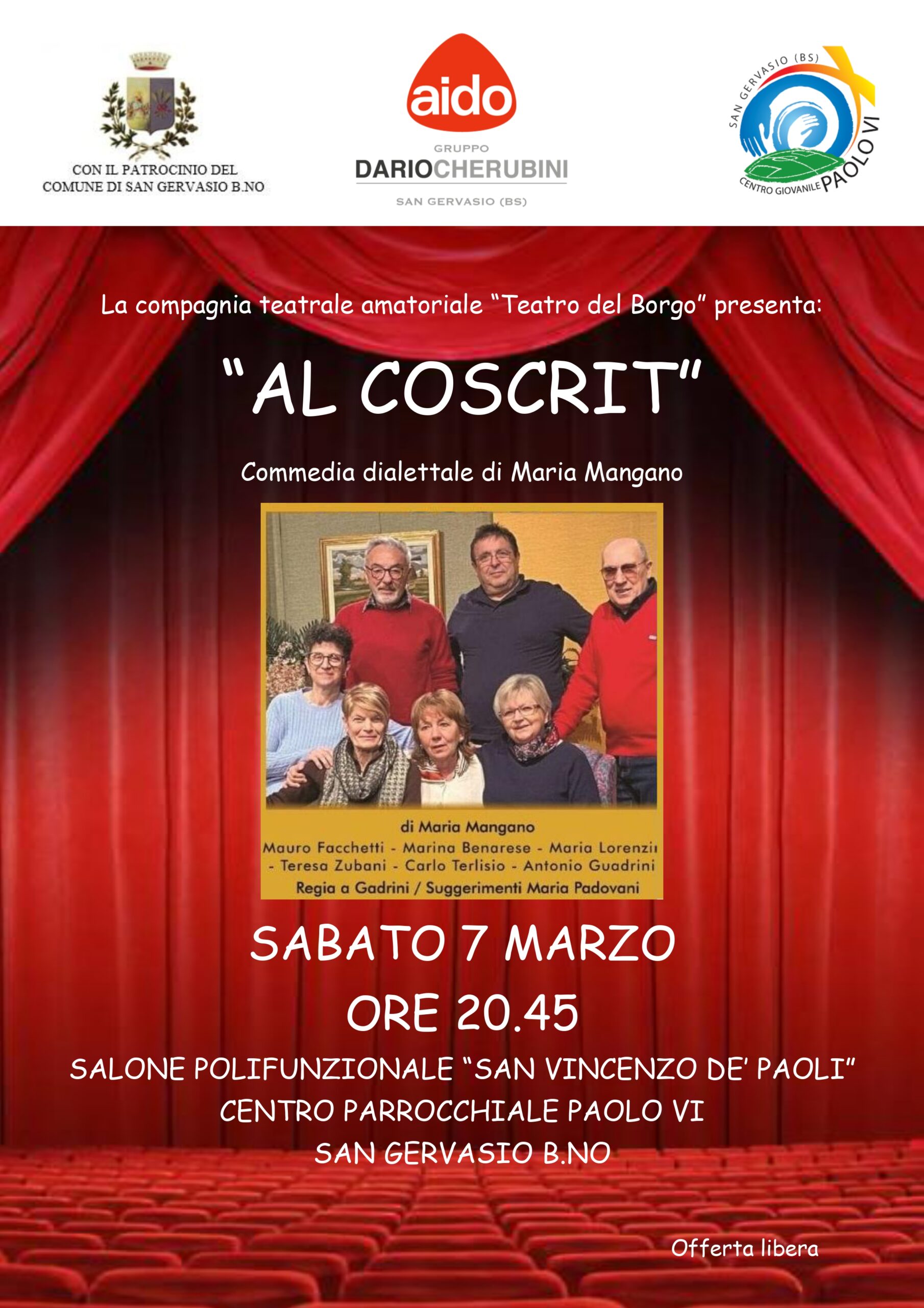 Locandina Commedia dialettale: al coscrit