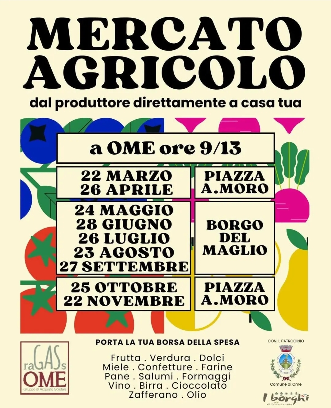 Locandina Mercato agricolo a Ome
