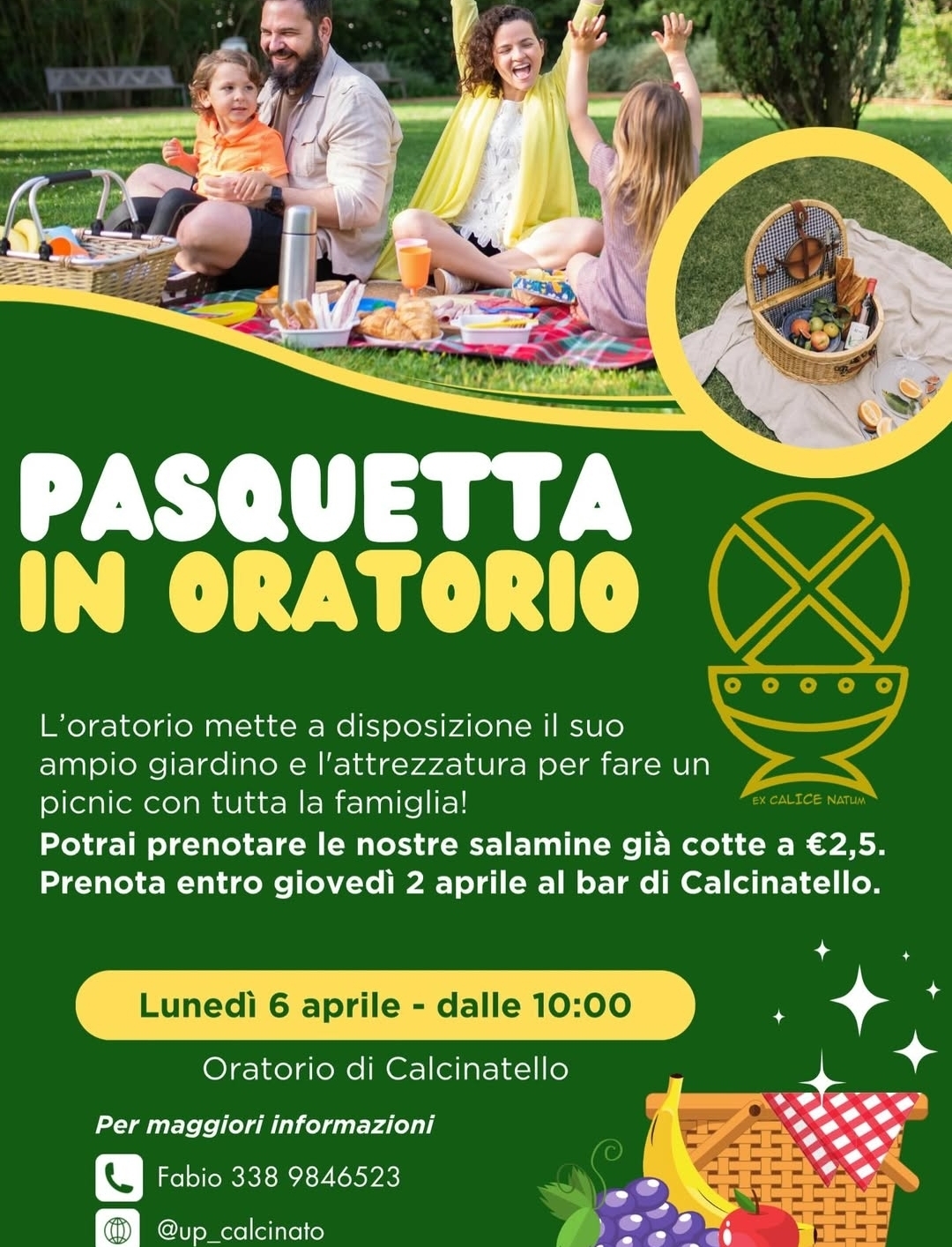 Locandina Pasquetta in oratorio a Calcinato