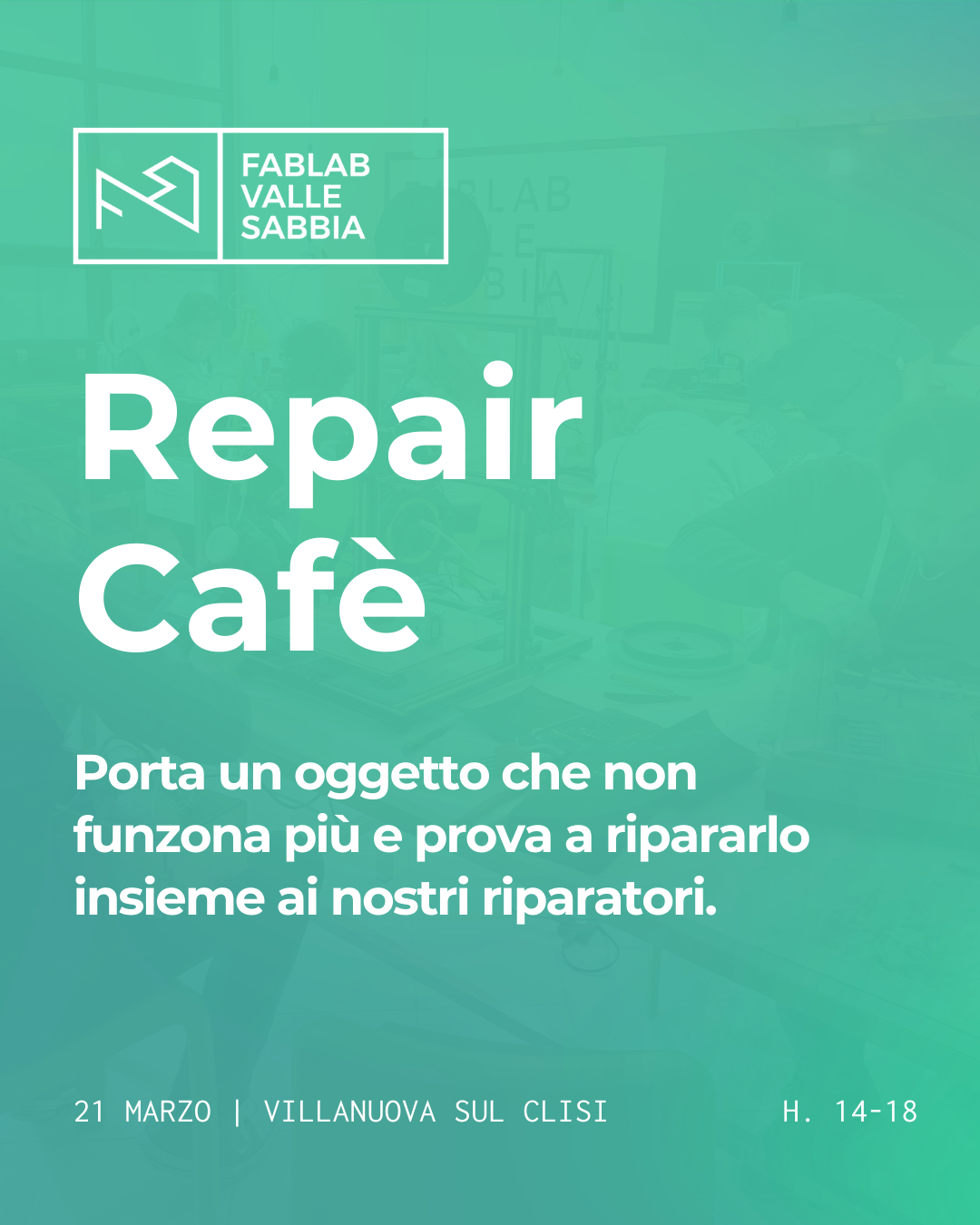Locandina Repair café: festa della riparazione