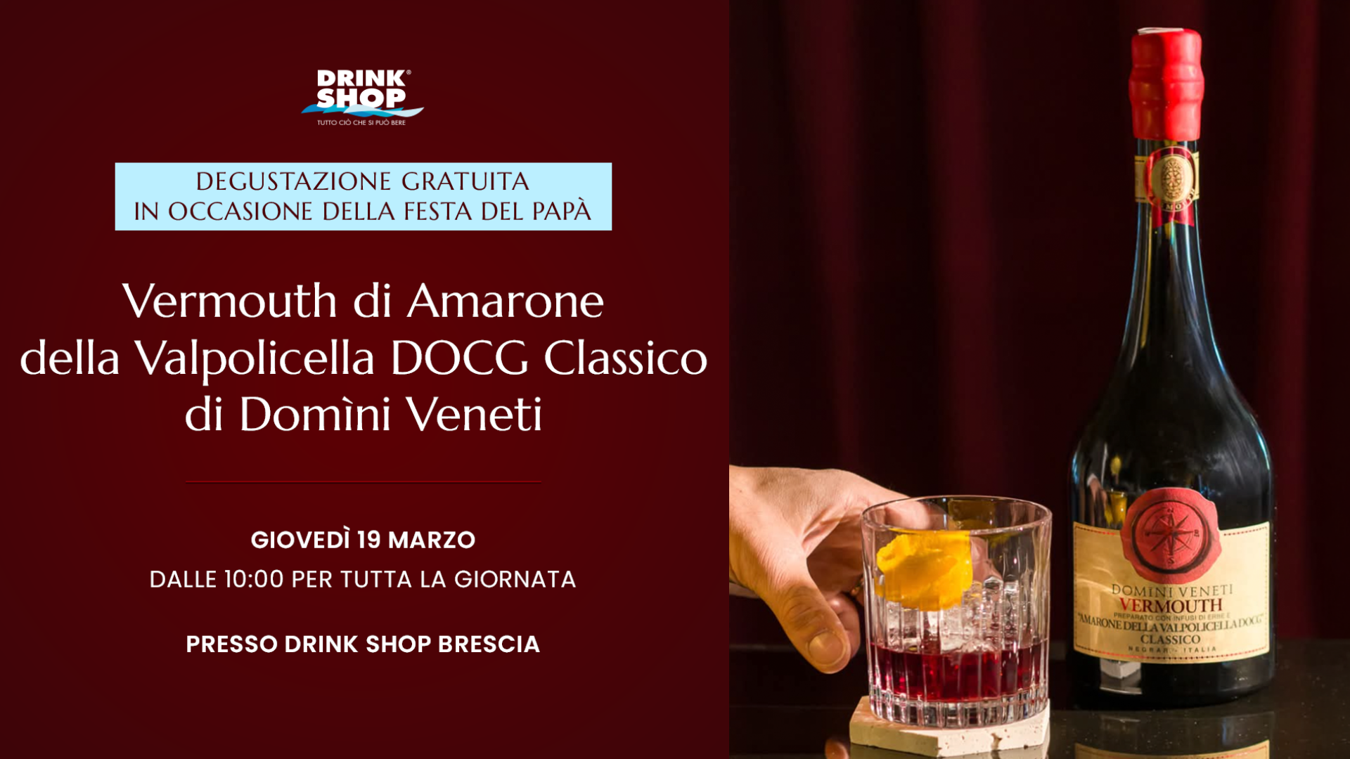 Locandina Degustazione gratuita Vermouth