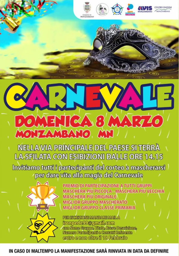 Locandina Carnevale 2026 a Monzambano
