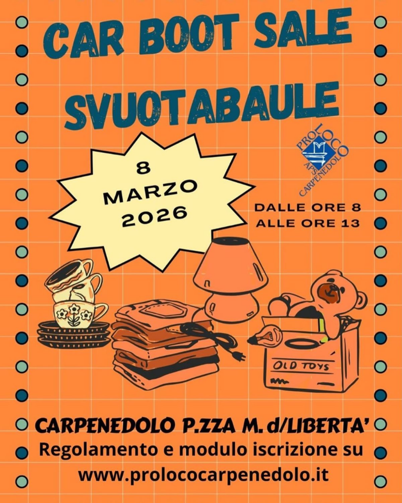 Locandina Car Boot Sale, svuotabaule a Carpenedolo
