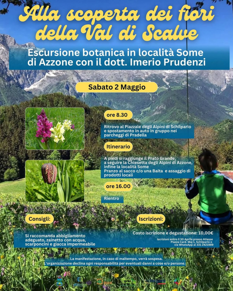 Locandina Alla scoperta dei fiori della Val di Scalve