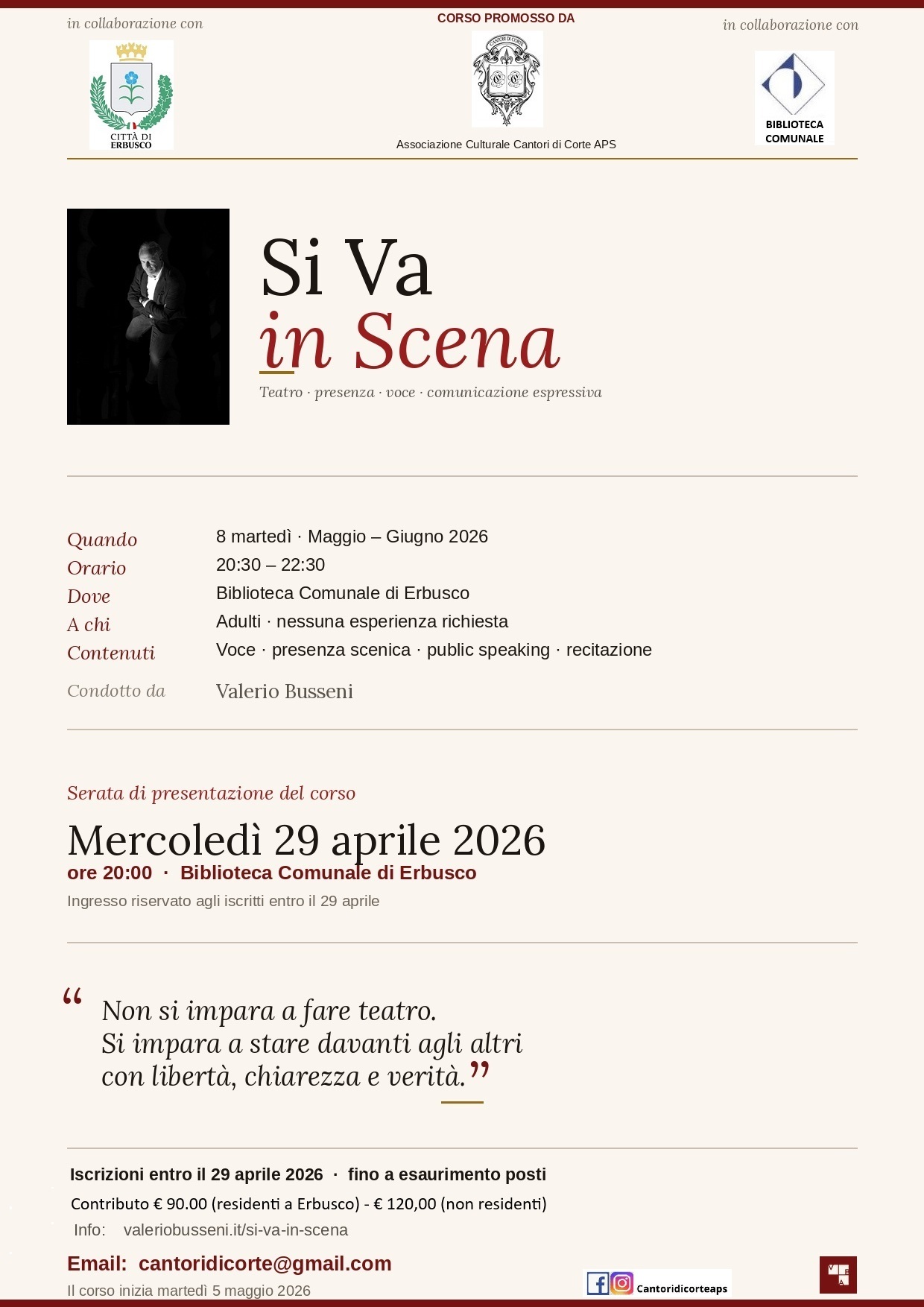 Locandina Si va in scena